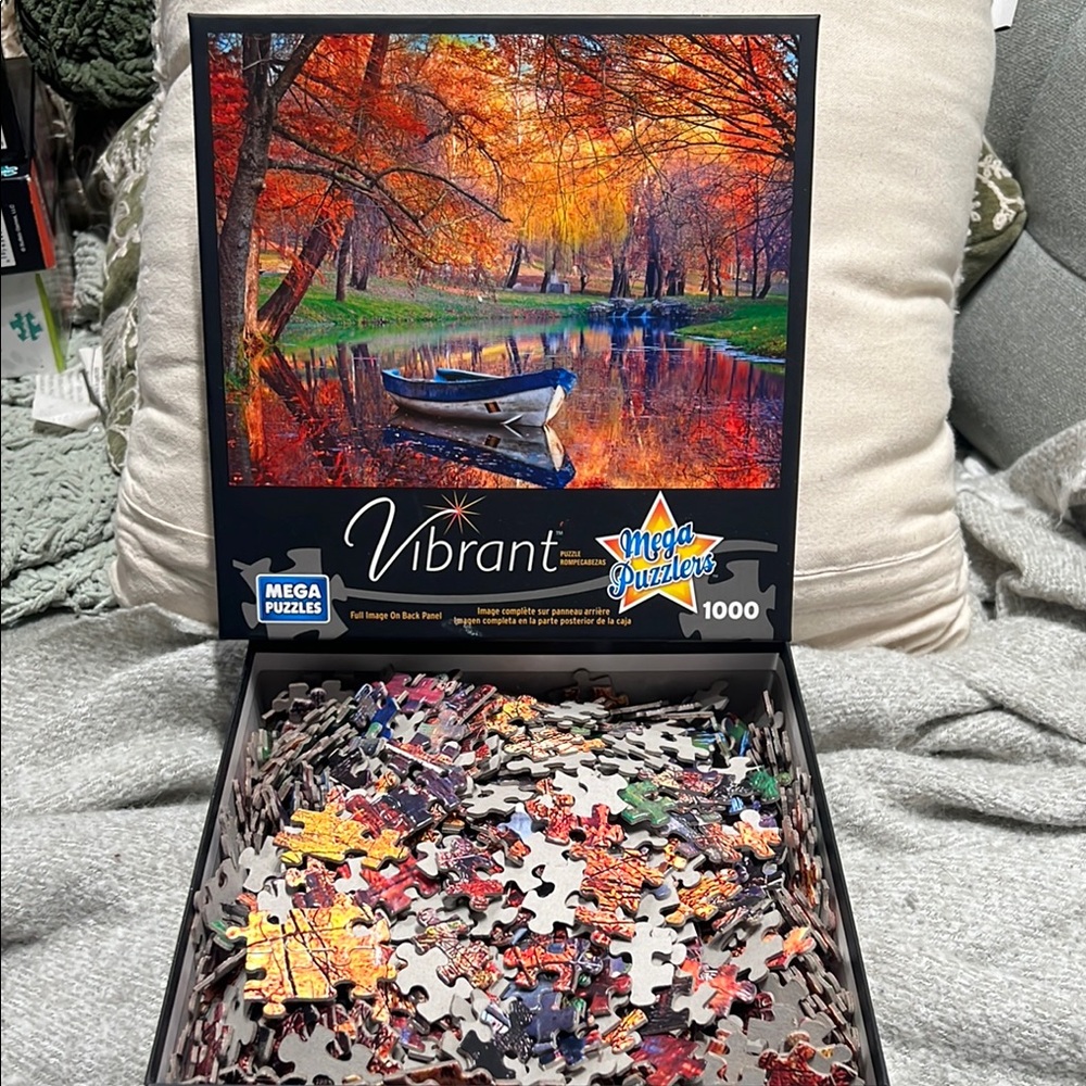 Mega Puzzles Vibrant Colorful Autumn Landscape 1000 Piece puzzle SALE🔴3/$25! - Picture 3 of 4